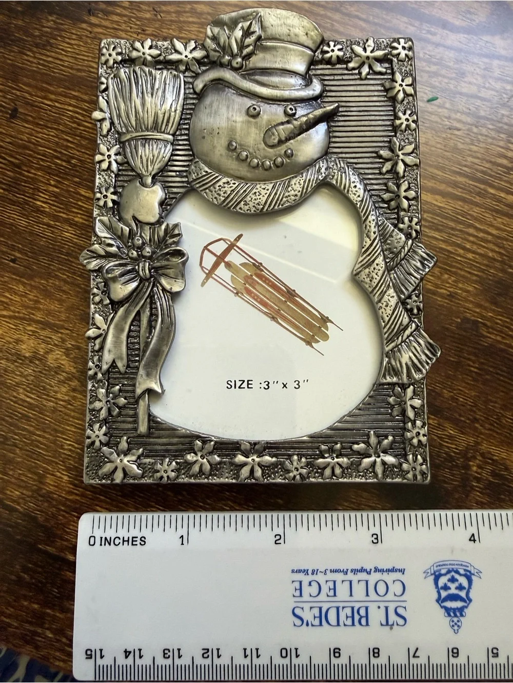 Holiday Snowman Photo Frame - Metal